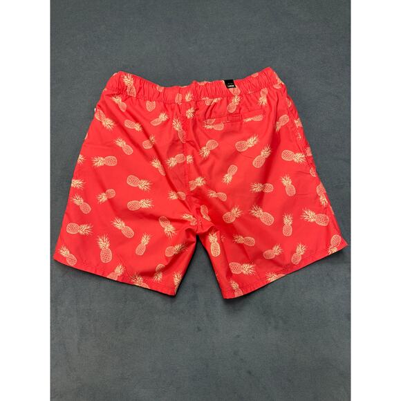 NWT US Apparel Swim Trunks Men’s LG Drawstring Coral Pineapple Pattern - Picture 8 of 9